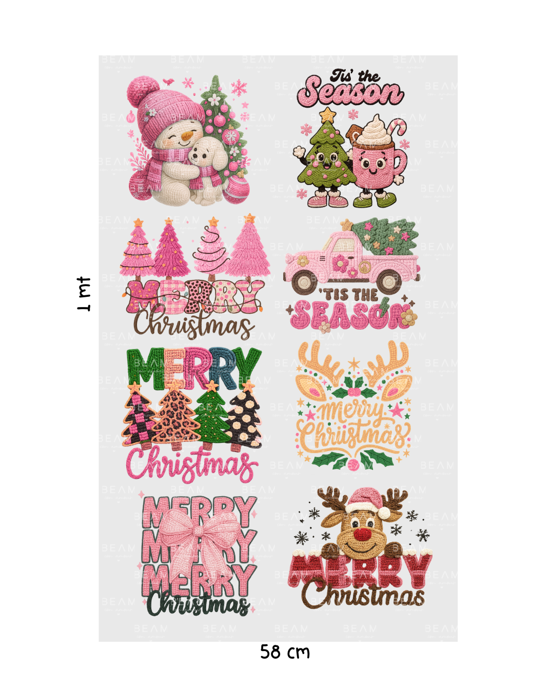 Impresión DTF Por Metro Navidad con Efecto Bordado