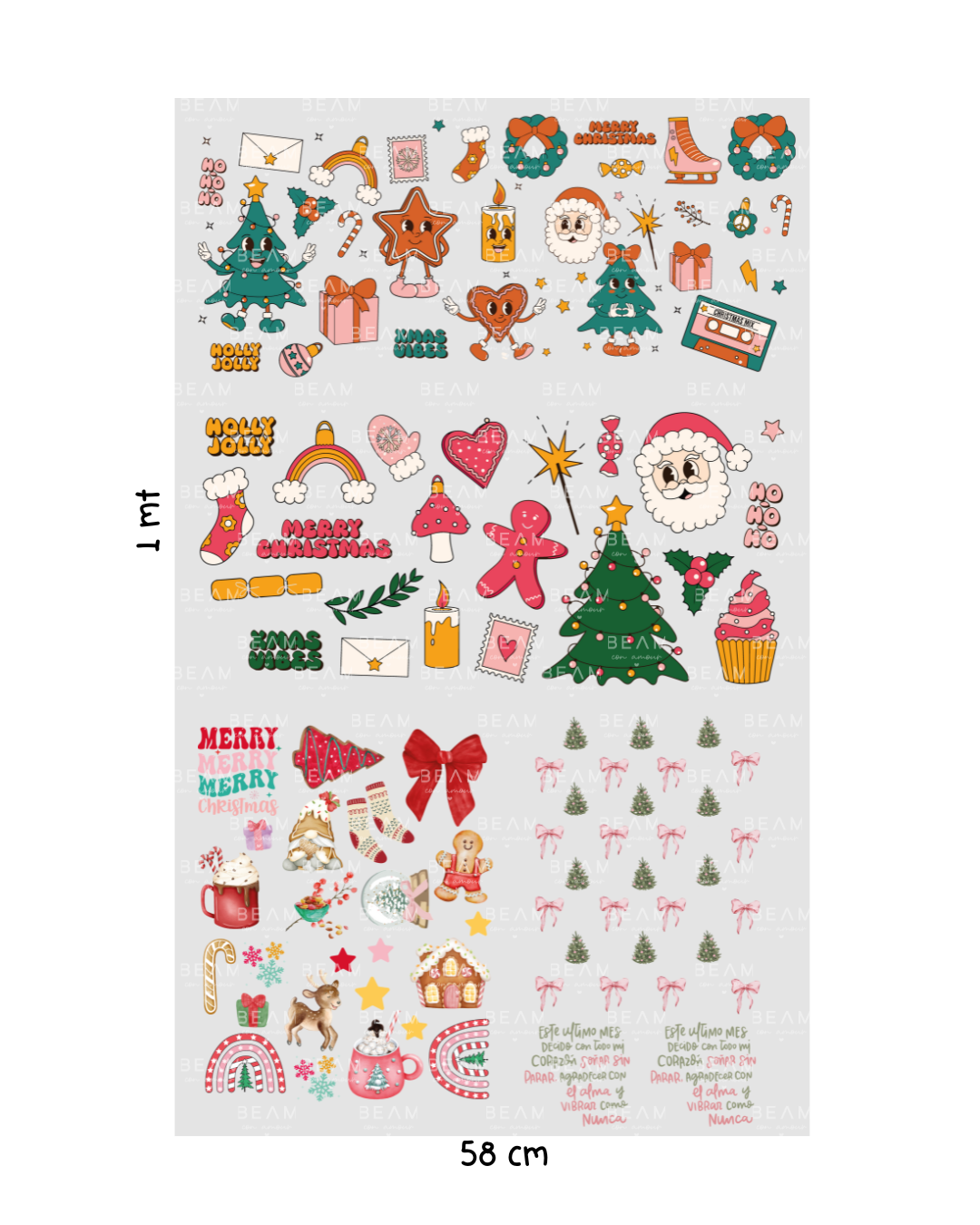 Impresión DTF Por Metro Navidad