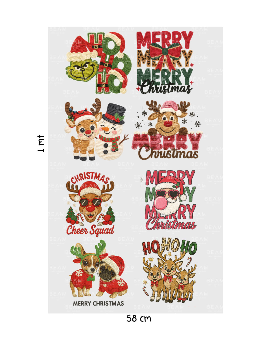 Impresión DTF Por Metro Navidad con Efecto Bordado