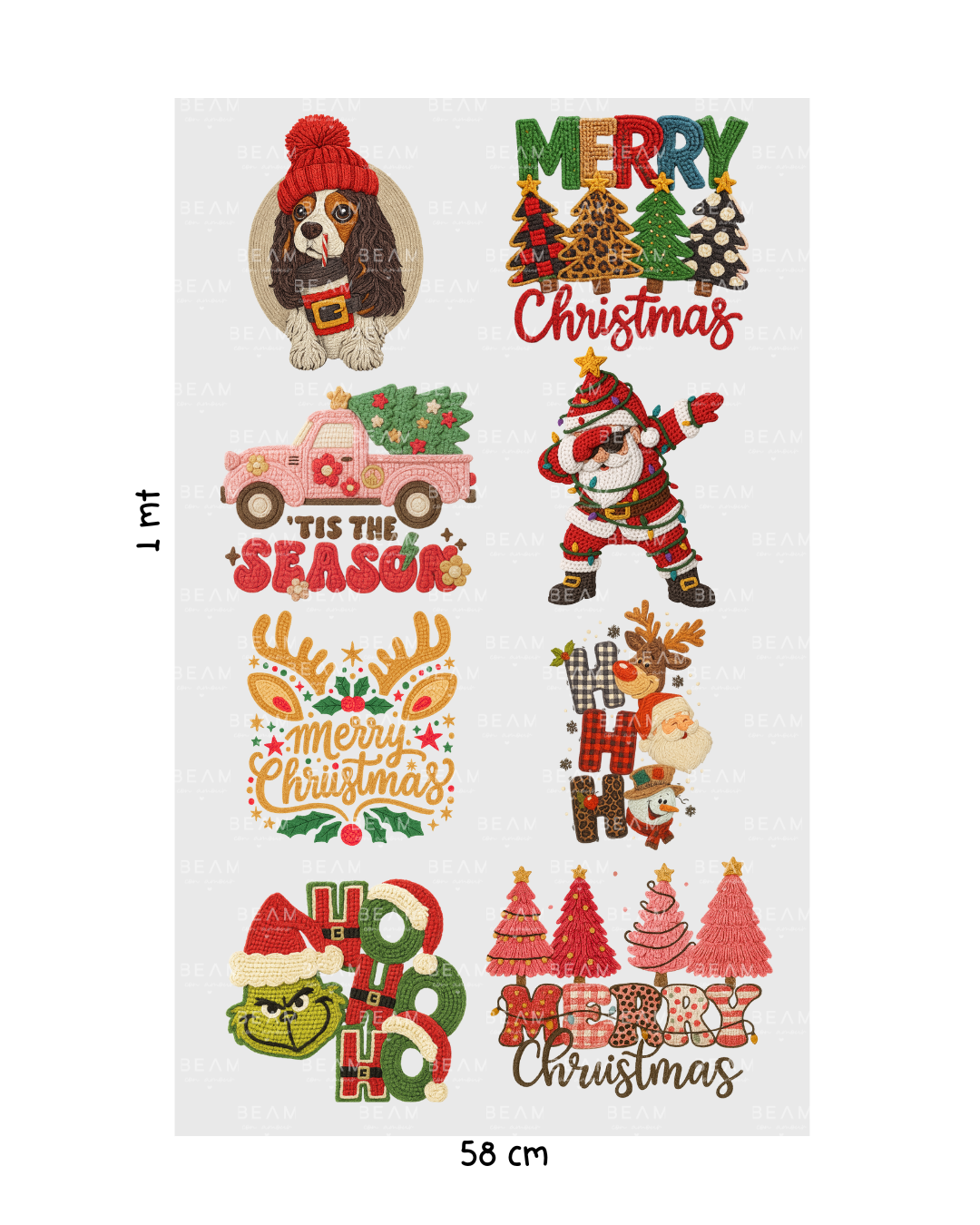 Impresión DTF Por Metro Navidad con Efecto Bordado