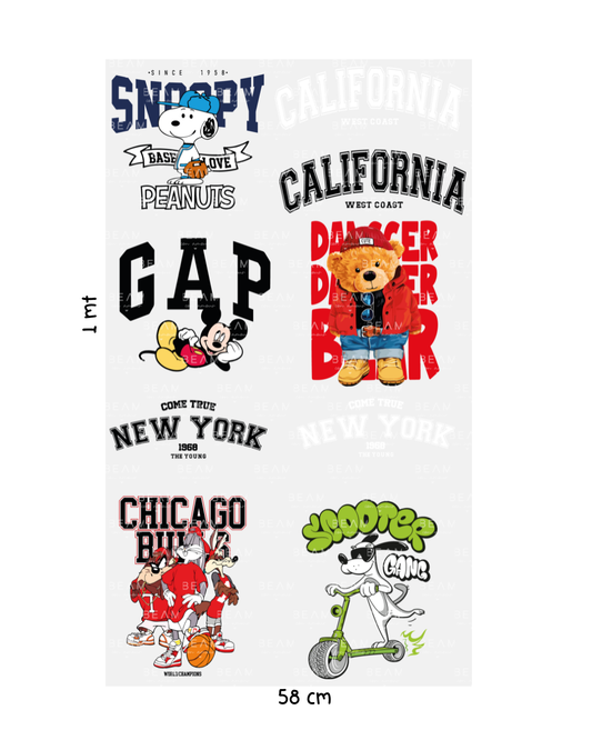 Impresión DTF Por Metro Dibujos animados